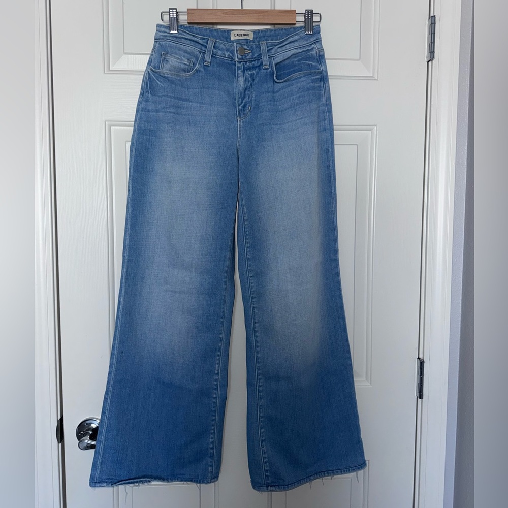 L'AGENCE Women's Light Blue Wide Leg Jeans